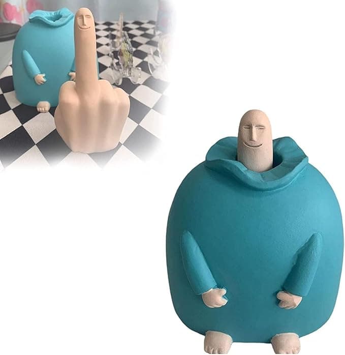 The Hilariously Handcrafted 'How I Really Feel' Smiling Middle Finger Sculpture: Perfect for Passive-Aggressive Tabletop Outbursts