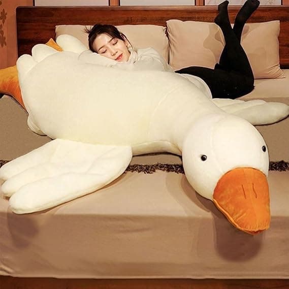 Oversized White Goose Buddy - 51 Inches of Soft, Snuggly Fun!