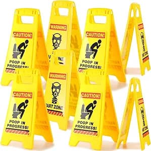 Beware: Poop in Progress - Hilariously Terrible Warning Signs for Bathroom Shenanigans