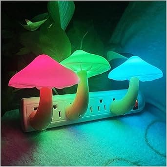 Mushroom Mayhem: 3-Pack of LED Night Lights That Might Just Haunt Your Dreams!