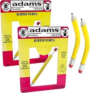 Rubbery Trickery: The Pencil That Can't Write, But Can Crush Dreams - 2 Pack of Epic Prankery